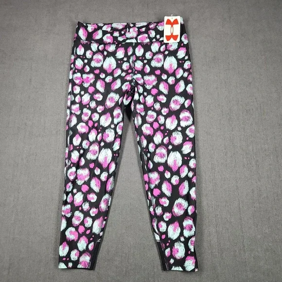 Under Armour Leggings Girl's Size Large Heatgear‎ Black Printed Leggings NWT