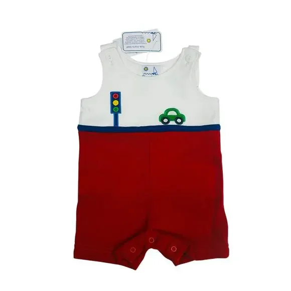 NWT Florence Eiseman 24M Knit Shortall with Car