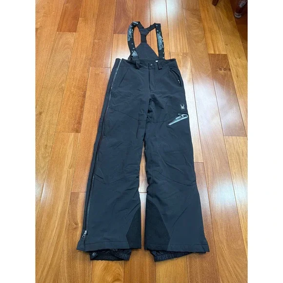 Spyder Kids Ski Snowboard‎ Snow Bib Pants Black Youth Size 18