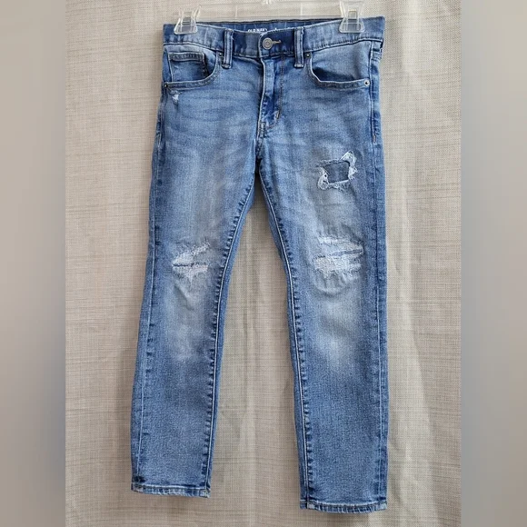 Old Navy Girls Karate Slim Built in Tough Distressed Jeans  Stretch Size 8 Plus‎