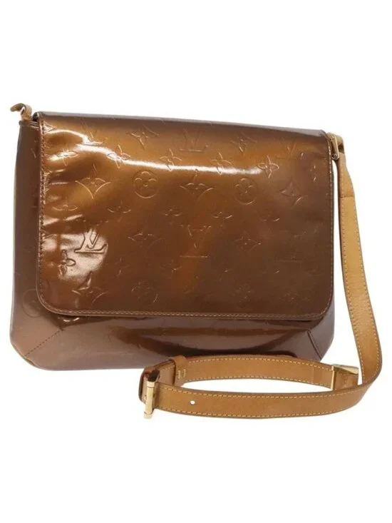 Authentic LOUIS VUITTON Monogram Vernis Thompson Street Bag Bronze M91124 LV