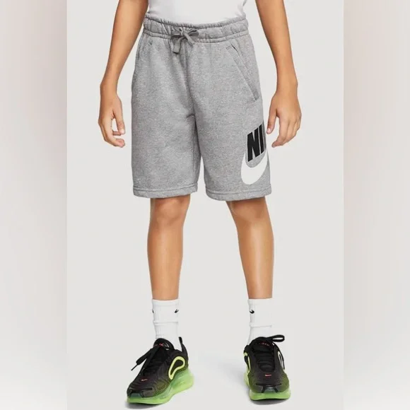 Nike SW‎ Big Kids’ Sz M Dk. Heather Gray Club Fleece Shorts