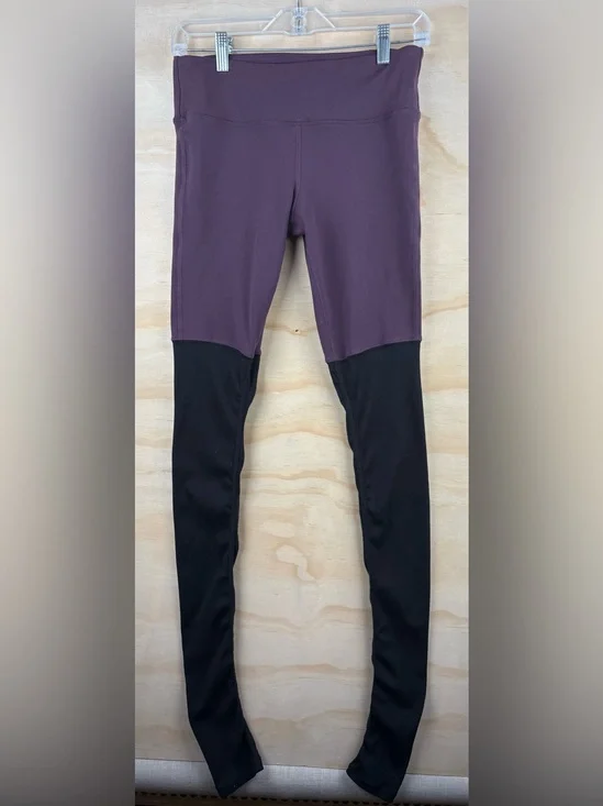 ALO Yoga Goddess Ribbed Leggings Purple Black Hi-Rise Women’s Size Small