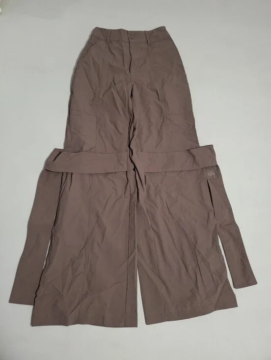 Alo XXS High Waisted Voyager Trousers Mushroom