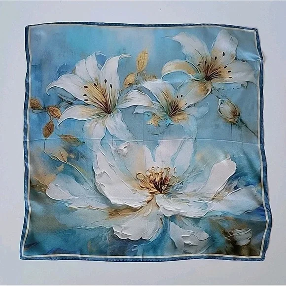 Silk Chiffon Square Scarf 20
