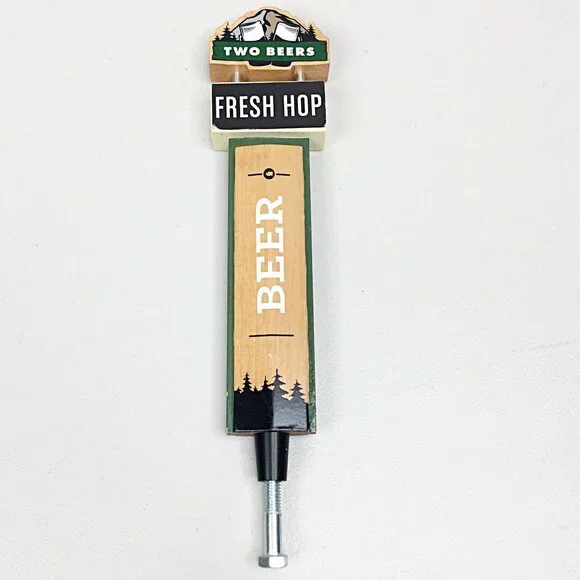 Two Beers Brewing Co Tap Handle Seattle Washington Fresh Hop Craft Keg Top 11.5