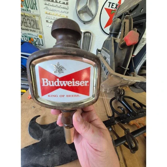Vintage‎ Budweiser Beer Tap Handle KING OF BEERS Bar Decor Pub Sign