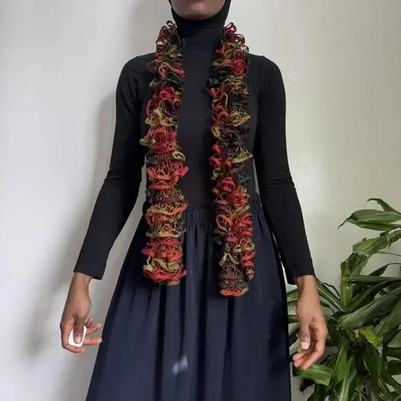 Vintage‎ multicolore boho ruffle scarf