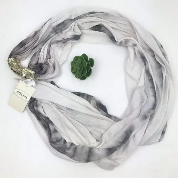 Fossil JENNA Ombre Sequin Infinity Scarf- New With Tags