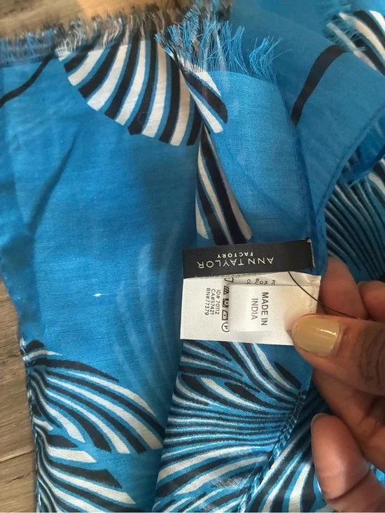 Ann Taylor Blue Floral Print Scarf