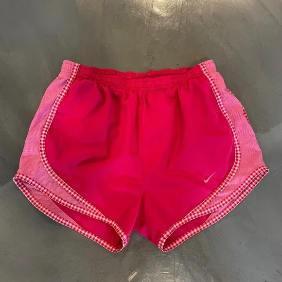Nike Dri-FIT Womens XS Pink Gingham Trim Tempo Running Athletic Shorts 3