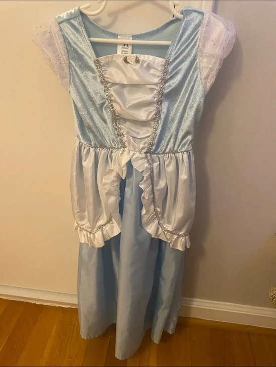 Girls Blue and White Princess Costume Dress - little adventures