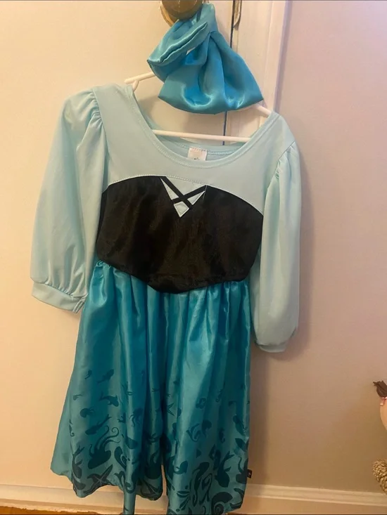 Light Blue & Teal Mermaid-Inspired Kids Costume Dress