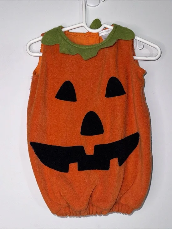 Pottery Barn Kids Pumpkin Halloween Costume Baby Orange Jack O Lantern 0-6M