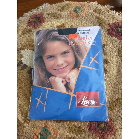 New Levante Italy STOCKINGS‎ CHILD SIZE Blue BluMarine Size 4 - 3/5 Years