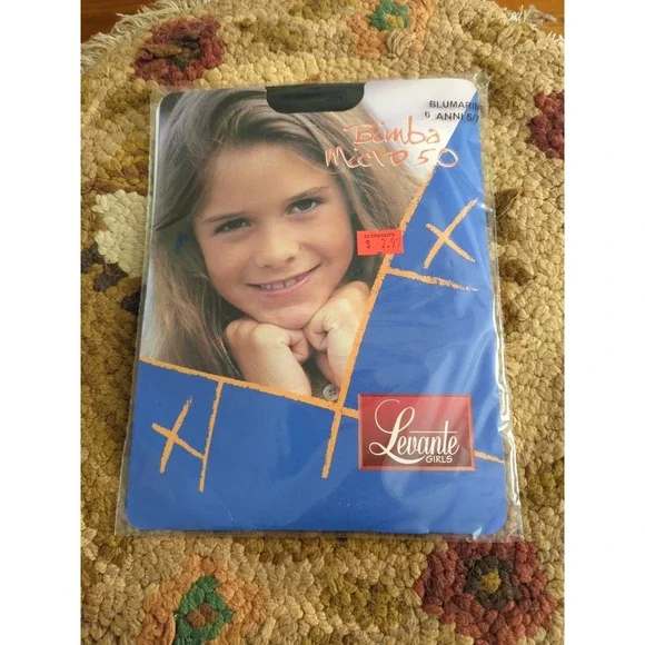 New Levante Italy STOCKINGS CHILD SIZE Blue BluMarine Size 6 -‎ 5/7 Years