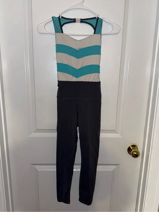 Tiger Friday Unitard Size Child XL Colorblock‎ Teal and Gray Athletic