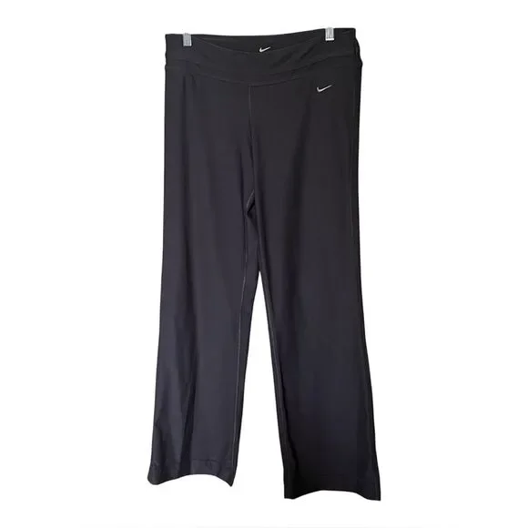 Nike Dri-Fit Dark Gray Pull-On Wide-Leg Yoga Athleisure Pants Size Medium
