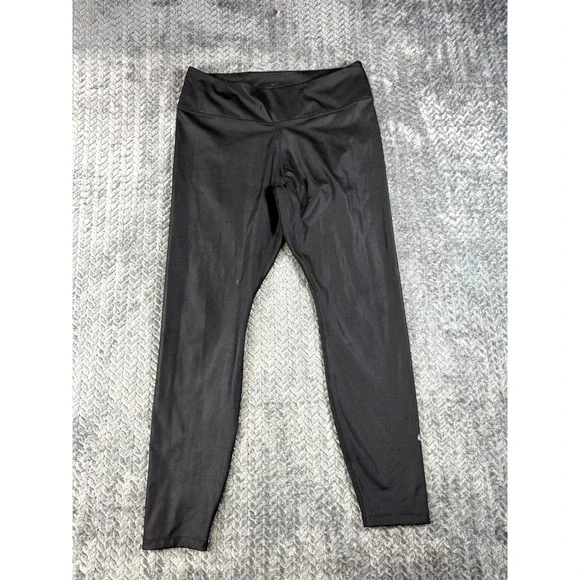 Nike Dri Fit Leggings Womens Large Black Stretch Swoosh‎ Athleisure Yoga Running