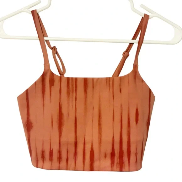 Nike Women's One Light-Support Lightly Lined Longline Printed Sports Bra Peach‎