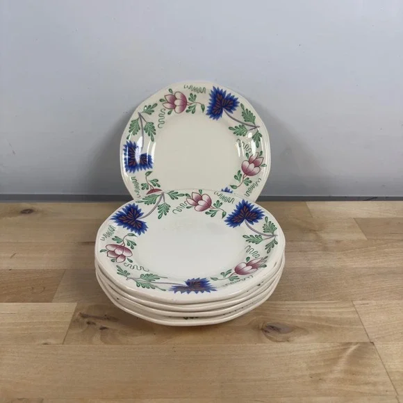Simpsons Ltd England Greenfield Village Pfaltzgraff Floral Plates Set of 5 6.75