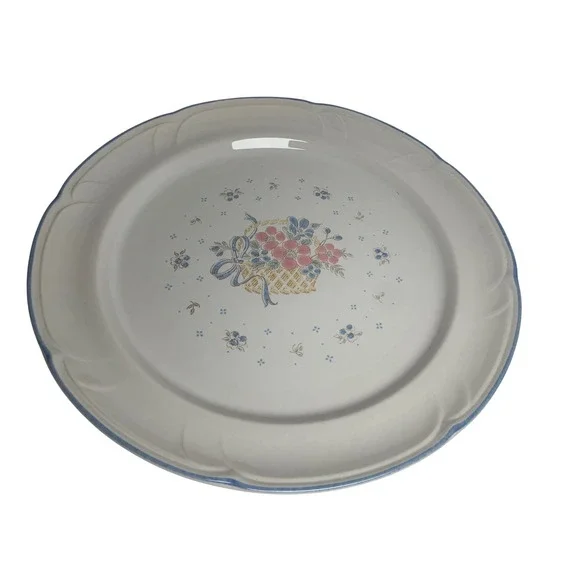 VTG Country Basket Collection Japan Floral Stoneware‎ Serving Plater Cottagecore