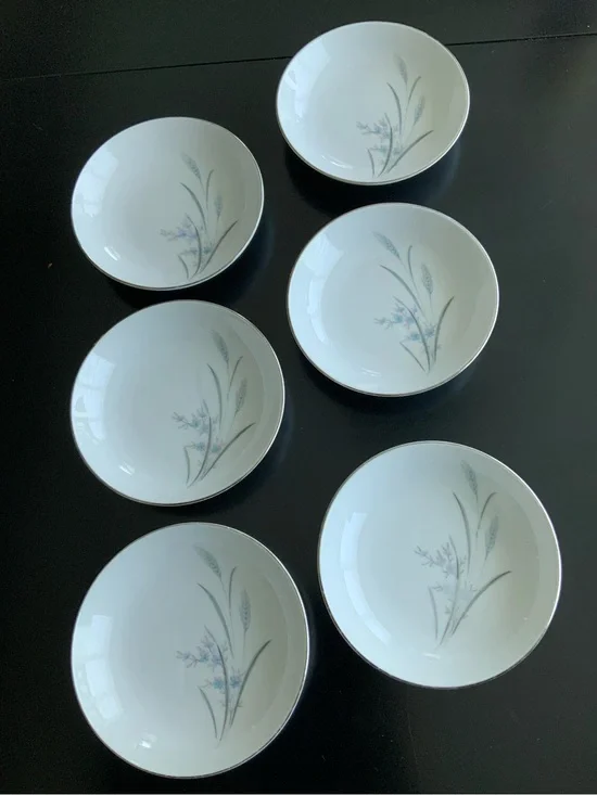 Castlecourt Fine China Wheat Harvest Japan 6 Fruit bowls Berry Blue