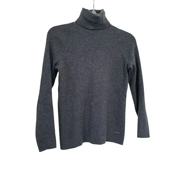 Tory Burch Gray Merino Wool Turtleneck Sweater XS – Luxe Cozy Pullover
