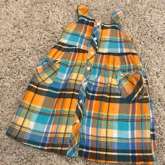 2011 Gymboree “Tropical Bloom” Plaid Gauze Dress, Size 4