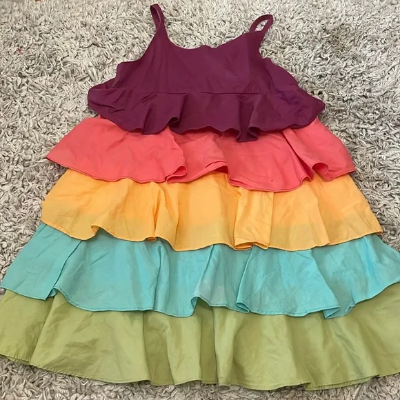 2009 Gymboree “Jungle Gem” Tiered Ruffle Dress, Size 7