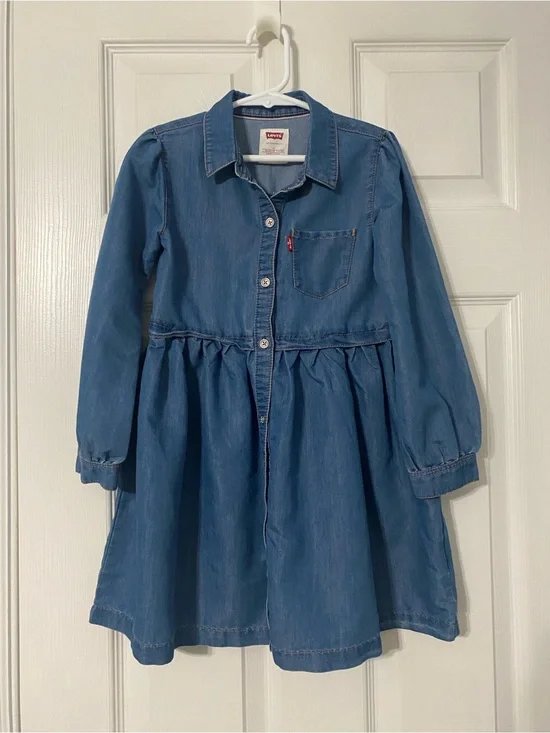 Levi's Blue Girls' Denim Shirt Dress