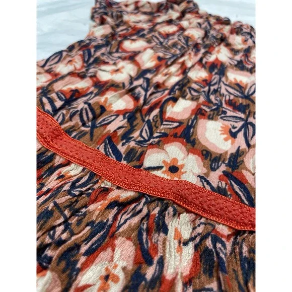 Gymboree HELLO FALL Poppies Flower Dress Little Girl 6 Orange Brown‎ Pink Blue