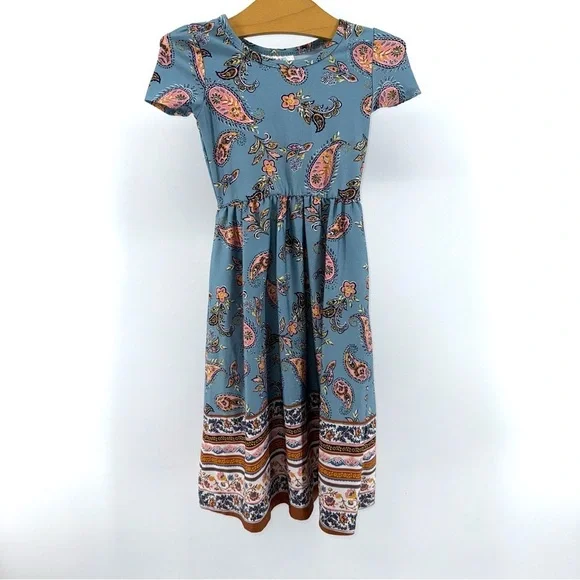 Dot Dot Smile Blue Paisley Toddler Girls Dress