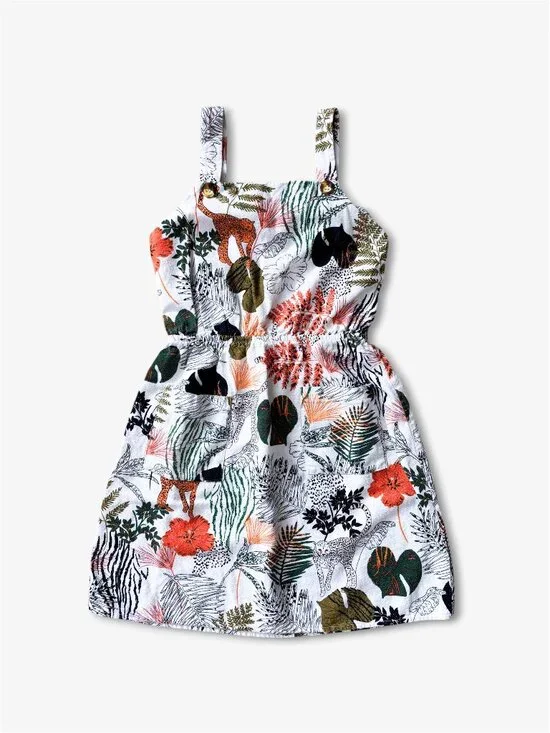 Sophia + Zeke Stitch Fix Kids Safari Jungle Print Sundress Boho Tropical Size 10