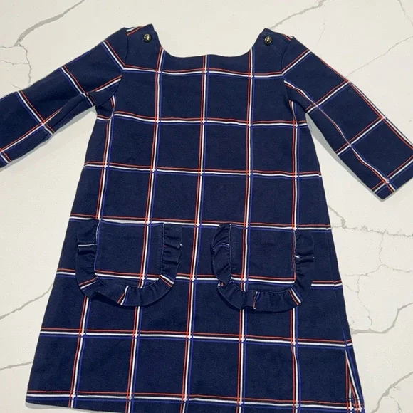 Toddler Girls Janie and Jack Navy Plaid Dress 3