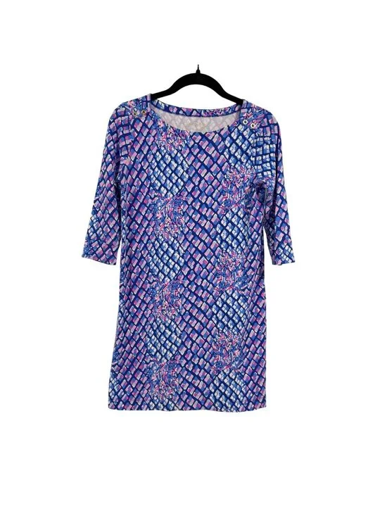 Lilly‎ Pulitzer Girls Mini Sophie Dress in Royal Purple Pop Up XL (12-14)