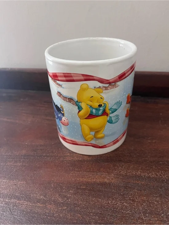 Disney Winnie the Pooh Ceramic Mug with Red and Yellow Accents