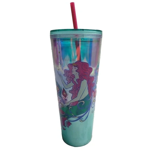 Starbucks‎ 2024 Holiday Iridescent Holo Siren Mermaid Star Lid 24 Oz Tumbler