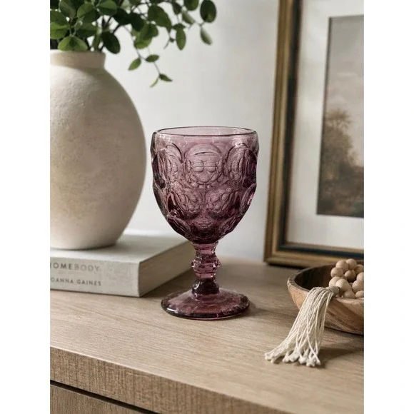 VTG Imperial Glass Ohio Provincial Amethyst Water Goblet Purple 6in