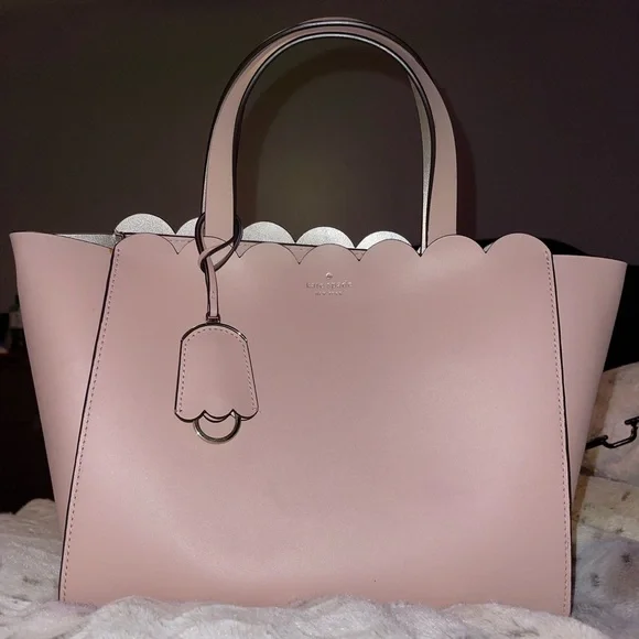 kate spade scallop edge tote in light pink
