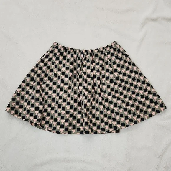 Kate Spade Saturday Mini Skirt Geo Print Black, Pink, Sage Green Women's Size 2