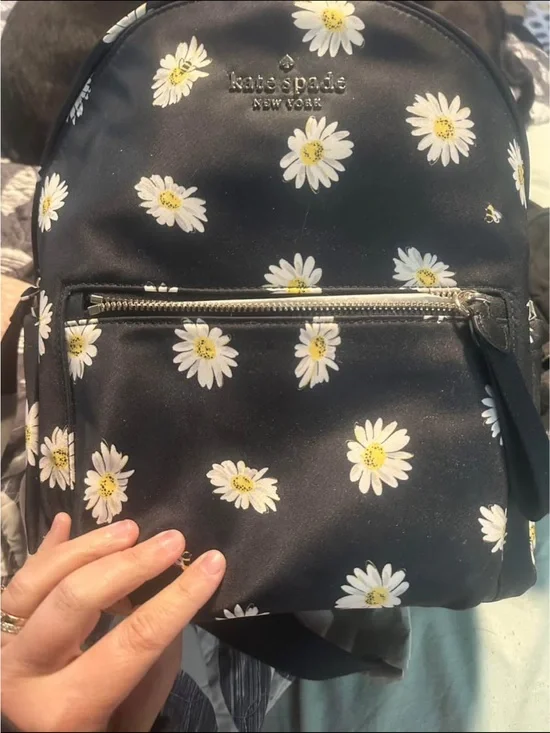 kate spade Black Daisy Print Mini Backpack