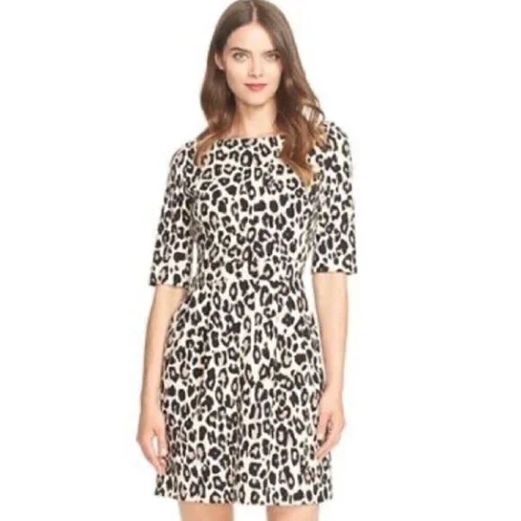 Kate Spade Leopard Print Ponte Dress Size 6