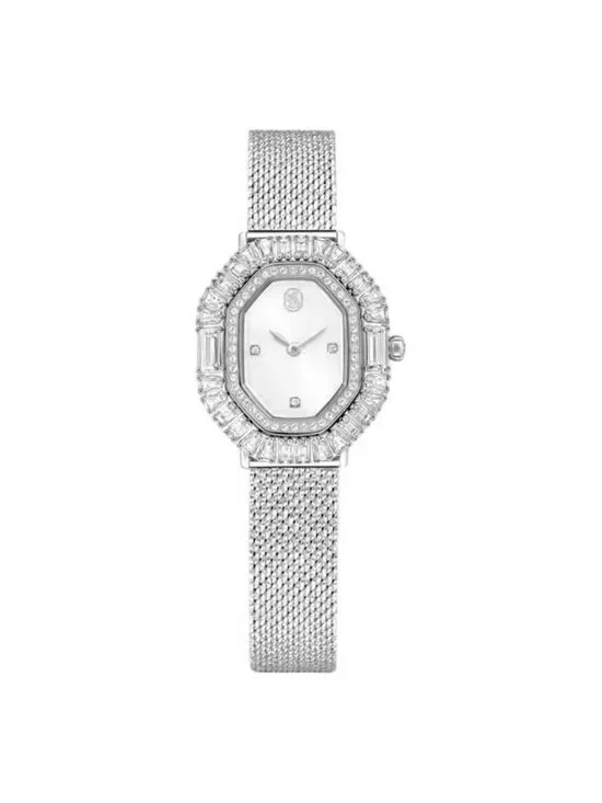 NWT Swarovski Matrix Quartz Crystal Silver Dial Ladies Watch
