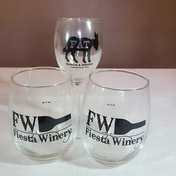 Set of 3 Clear Wine Glasses Goblets Stemware Kitchen Dining Bar Drinkware