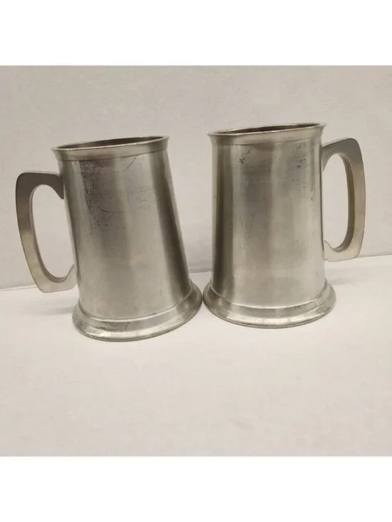 Set of 2 Selmark‎ Pewter Tankards Barware Mugs Vintage Drinkware 