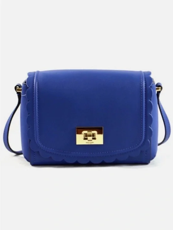 Kate Spade Scallop Royal Blue Smooth Leather Crossbody