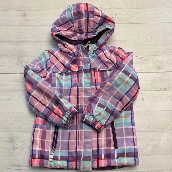 Cherokee girls pink purple‎ plaid winter jscket size 5
