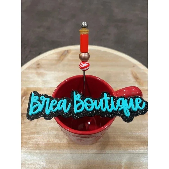 Shotgun Shell American Flag Coffee Drink Stirrer Silicone Beads Steel Paddle‎