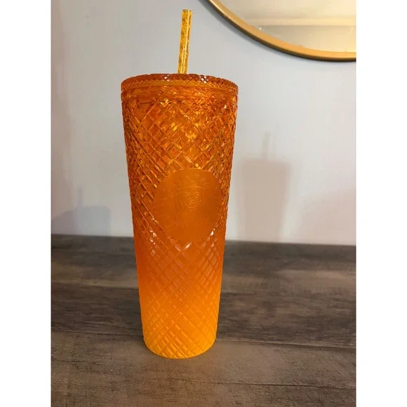 Starbucks Mango Ombre Jeweled Studded Cold Cup in a 24oz Venti  2022 Release